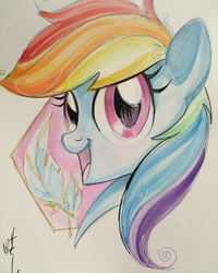 Size: 500x625 | Tagged: safe, artist:sararichard, imported from derpibooru, rainbow dash, female, solo, traditional art