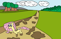 Size: 1594x1020 | Tagged: safe, artist:amateur-draw, imported from derpibooru, fluttershy, 1000 hours in ms paint, ms paint, mud, scenery