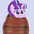 Size: 480x480 | Tagged: safe, imported from derpibooru, starlight glimmer, 4chan, :t, blanket, blanket burrito, comfy, cozy, cute, female, meme, neet, pekaface, raised eyebrow, smiling, snug, solo