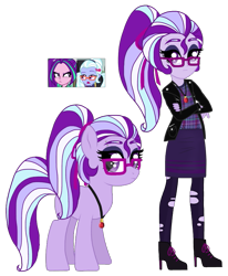 Size: 713x864 | Tagged: safe, artist:unoriginai, imported from derpibooru, oc, oc only, equestria girls, crack shipping, magical lesbian spawn, offspring, parent:aria blaze, parent:sugarcoat, parents:sugarblaze, screencap reference, self ponidox, simple background, traditional art, transparent background