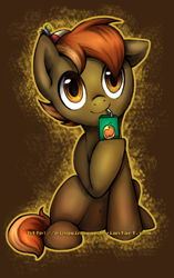 Size: 600x958 | Tagged: safe, artist:pingwinowa, imported from derpibooru, button mash, apple juice, buttonbetes, cute, juice, juice box, male, solo