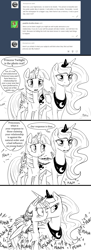 Size: 1280x3525 | Tagged: safe, artist:silfoe, imported from derpibooru, princess luna, twilight sparkle, alicorn, pony, royal sketchbook, angry kissing, annoyed, blushing, comic, female, glare, grayscale, kissing, lesbian, mare, middle feather, middle finger, monochrome, scrunchy face, shipping, surprise kiss, twilight sparkle (alicorn), twiluna, unamused, vulgar, wing gesture, wing hands, wings