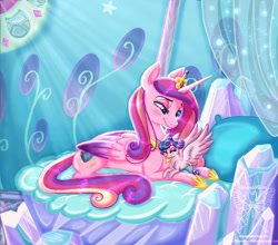 Size: 961x846 | Tagged: safe, artist:shimmycocopuffssx1, imported from derpibooru, princess cadance, princess flurry heart, alicorn, pony, baby, baby flurry heart, baby pony, bed, child, crepuscular rays, cuddling, cute, daughter, duo, duo female, female, filly, filly flurry heart, foal, mama cadence, mare, mother and child, mother and daughter, prone, snuggling