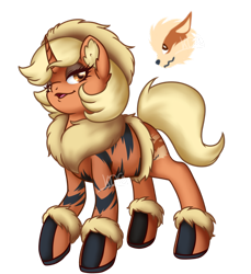 Size: 1024x1117 | Tagged: safe, artist:mondlichtkatze, imported from derpibooru, arcanine, pony, female, mare, pokémon, ponified, solo