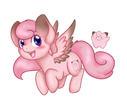 Size: 1280x1097 | Tagged: safe, artist:mondlichtkatze, imported from derpibooru, clefairy, pegasus, pony, crossover, female, mare, pokémon, ponified, simple background, solo, transparent background