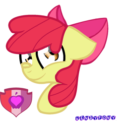 Size: 1068x1124 | Tagged: safe, artist:wendypony, imported from derpibooru, apple bloom, bust, cutie mark, female, portrait, simple background, solo, the cmc's cutie marks, white background