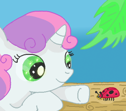 Size: 400x352 | Tagged: safe, artist:kirphie, imported from derpibooru, sweetie belle, ladybug, female, solo