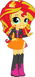 Size: 3000x6586 | Tagged: safe, artist:crimsumic, imported from derpibooru, sunset shimmer, equestria girls, clothes, cute, doll, equestria girls minis, female, grin, looking at you, pony ears, simple background, skirt, smiling, solo, toy, transparent background, vector