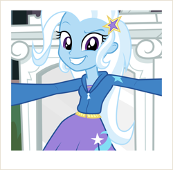 Size: 1024x1002 | Tagged: safe, edit, imported from derpibooru, trixie, equestria girls, rainbow rocks, female, photobombing trixie, solo