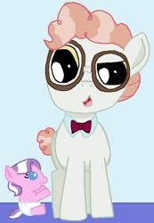 Size: 559x810 | Tagged: safe, imported from derpibooru, diamond tiara, svengallop, pony, 1000 hours in ms paint, baby, baby pony, cousins, glasses, ms paint, nerd, open mouth, ummm, wat, what is this, wtf