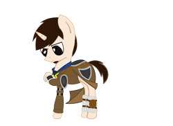 Size: 3507x2550 | Tagged: safe, artist:crtical hit, imported from derpibooru, oc, oc only, oc:critical hit, pony, unicorn, fallout equestria, male, pipbuck, simple background, solo, transparent background