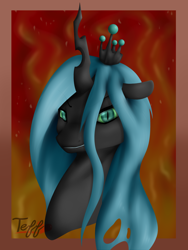 Size: 3000x4000 | Tagged: source needed, safe, artist:chibiteff, imported from derpibooru, queen chrysalis, changeling, changeling queen, bust, female, solo