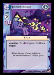 Size: 409x570 | Tagged: safe, imported from derpibooru, twilight sparkle, alicorn, pony, book, card, ccg, enterplay, female, mare, marks in time, merchandise, quote, solo, twilight sparkle (alicorn)