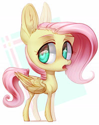 Size: 2138x2687 | Tagged: safe, artist:aphphphphp, imported from derpibooru, fluttershy, chibi, ear fluff, female, solo