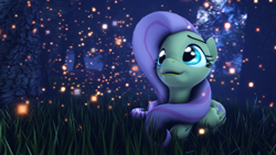 Size: 3840x2160 | Tagged: safe, artist:xppp1n, deleted from derpibooru, imported from derpibooru, fluttershy, firefly (insect), 3d, forest, night, solo, source filmmaker