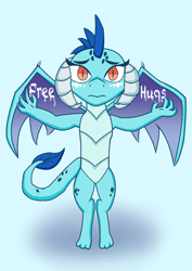 Size: 1020x1440 | Tagged: safe, artist:chiptunebrony, imported from derpibooru, princess ember, dragon, gauntlet of fire, adorkable, arms wide open, bronybait, cute, dork, emberbetes, female, free hugs, fresh paint, looking at you, paint, solo