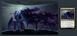 Size: 1833x850 | Tagged: safe, artist:doomsp0rk, imported from derpibooru, princess luna, alicorn, pony, card, ethereal mane, female, god, goddess, magic the gathering, mare, moon, solo, starry mane