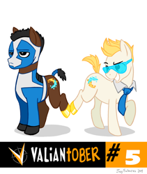 Size: 1050x1246 | Tagged: safe, artist:wootjay, imported from derpibooru, ponified, quantum & woody, quantum (valiant), superhero, valiant comics, woody (valiant)