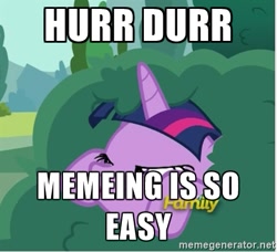 Size: 439x401 | Tagged: safe, imported from derpibooru, screencap, twilight sparkle, alicorn, pony, no second prances, bushicorn, durr plant, female, image macro, impact font, mare, meme, solo, twilight bushel, twilight sparkle (alicorn)