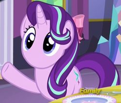 Size: 669x574 | Tagged: safe, edit, edited screencap, imported from derpibooru, screencap, starlight glimmer, no second prances, discovery family logo, female, i have no mouth and i must scream, no mouth, no nose, solo