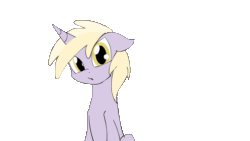 Size: 1280x720 | Tagged: safe, artist:kanashiipanda, imported from derpibooru, dinky hooves, pony, unicorn, :o, animated, curious, cute, dinkabetes, female, filly, floppy ears, fourth wall, frame by frame, looking at you, open mouth, perfect loop, raised hoof, simple background, sitting, smooth as butter, solo, transparent background, underhoof