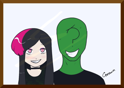 Size: 939x665 | Tagged: safe, artist:gorillaz-24, imported from derpibooru, oc, oc only, oc:anon, oc:hiki, satyr, offspring, parent:oc:miss eri