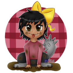 Size: 700x700 | Tagged: safe, artist:wandakinkay, imported from derpibooru, oc, oc only, oc:laika, diamond dog, satyr, offspring, parent:diamond dog
