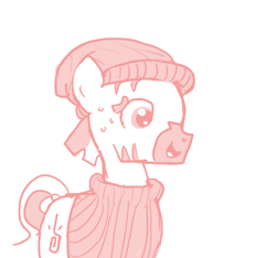 Size: 640x600 | Tagged: safe, artist:ficficponyfic, imported from derpibooru, oc, oc only, oc:adetokunbo, zebra, colt quest, adult, clothes, cutie mark, cyoa, hat, male, nervous, nervous grin, pirate, stallion, story included, sweat, sweater, toboggan, toque