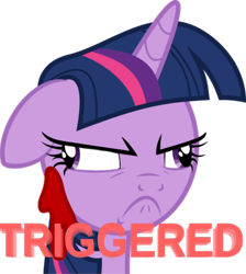 Size: 918x1024 | Tagged: safe, imported from derpibooru, twilight sparkle, alicorn, pony, angry, blood, bust, derp, female, frown, mare, portrait, simple background, solo, transparent background, triggered, upset