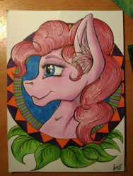 Size: 1620x2160 | Tagged: safe, artist:stirren, imported from derpibooru, pinkie pie, bust, female, pastel pencils, portrait, solo, traditional art