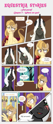 Size: 1919x4494 | Tagged: safe, artist:estories, imported from derpibooru, oc, oc only, oc:alice goldenfeather, oc:möbius, pegasus, pony, unicorn, comic:find yourself, comic, scar