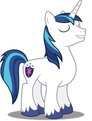 Size: 3805x5000 | Tagged: safe, artist:dashiesparkle, artist:php11, artist:zutheskunk edits, imported from derpibooru, shining armor, pony, unicorn, the crystalling, .svg available, absurd resolution, eyes closed, male, ponyscape, simple background, smiling, solo, stallion, transparent background, vector