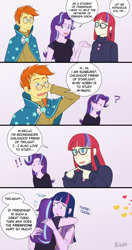 Size: 620x1170 | Tagged: safe, artist:kibate, imported from derpibooru, moondancer, starlight glimmer, sunburst, twilight sparkle, equestria girls, comic, counterparts, dialogue, equestria girls-ified, friendzone, implied sex, nerd, shipping, sundancer, twilight's counterparts