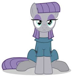 Size: 2048x2152 | Tagged: safe, artist:éclair, imported from derpibooru, maud pie, the gift of the maud pie, female, looking at you, shadow, simple background, sitting, solo, vector, white background