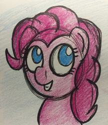 Size: 1280x1483 | Tagged: safe, artist:ashtoneer, imported from derpibooru, pinkie pie, female, smiling, solo, traditional art