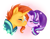 Size: 1127x876 | Tagged: safe, artist:0biter, imported from derpibooru, starlight glimmer, sunburst, pony, unicorn, blushing, boop, cute, duo, eyes closed, female, gradient background, male, mare, nose wrinkle, noseboop, shipping, smiling, stallion, starburst, straight