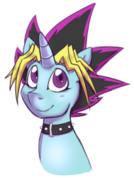 Size: 442x584 | Tagged: safe, artist:deyogee, imported from derpibooru, pony, ponified, solo, yu-gi-oh!, yugi muto