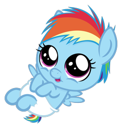 Size: 2864x3000 | Tagged: safe, artist:sollace, imported from derpibooru, rainbow dash, pony, baby, baby dash, baby pony, cute, dashabetes, diaper, female, open mouth, show accurate, simple background, solo, transparent background, vector, young, younger