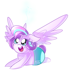 Size: 658x679 | Tagged: safe, artist:glitterclams, imported from derpibooru, princess flurry heart, baby, diaper, female, solo