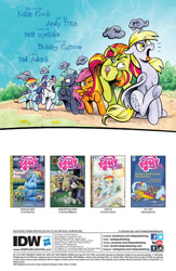 Size: 900x1384 | Tagged: safe, artist:andypriceart, idw, imported from derpibooru, derpy hooves, rainbow dash, rarity, scootaloo, sweetcream scoops, thunderlane, pegasus, pony, spoiler:comic, spoiler:comic41, dreary, female, mare, preview, tongue out