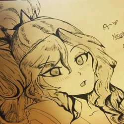 Size: 1313x1313 | Tagged: safe, artist:nicole kim, imported from derpibooru, adagio dazzle, equestria girls, rainbow rocks, anime, female, manga, solo, traditional art