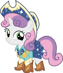 Size: 5225x6000 | Tagged: safe, artist:magister39, imported from derpibooru, sweetie belle, pony, on your marks, absurd resolution, boots, clothes, cow belle, cowboy boots, cowboy hat, female, hat, shoes, simple background, skirt, smiling, solo, stetson, transparent background, vector