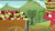 Size: 1280x720 | Tagged: safe, imported from derpibooru, screencap, big mcintosh, sweetie belle, earth pony, pony, on your marks, animated, apple, basket, bushel basket, cart, cute, diasweetes, discovery family logo, food, horn guard, horn impalement, male, stallion