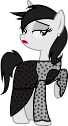 Size: 1060x1967 | Tagged: safe, artist:davidsfire, imported from derpibooru, oc, oc only, oc:enya, black dress, clothes, dress, lidded eyes, lipstick, looking back, raised hoof, simple background, solo, transparent background