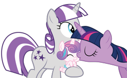 Size: 7485x4621 | Tagged: safe, artist:cloudy glow, artist:cloudyglow, imported from derpibooru, princess flurry heart, twilight sparkle, twilight velvet, alicorn, pony, the crystalling, absurd resolution, aunt and niece, auntie twilight, cheek kiss, female, grandmother and grandchild, grandmother and granddaughter, kiss on the cheek, kissing, mare, mother and child, mother and daughter, simple background, transparent background, twilight sparkle (alicorn), vector