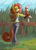 Size: 792x1100 | Tagged: safe, artist:lexx2dot0, imported from derpibooru, fluttershy, anthro, bird, falcon, unguligrade anthro, ass, butt, clothes, female, midriff, pants, shirt, solo, tanktop, unshorn fetlocks