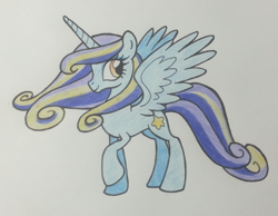 Size: 944x733 | Tagged: safe, artist:decprincess, imported from derpibooru, oc, oc only, alicorn, pony, alicorn oc, solo, traditional art