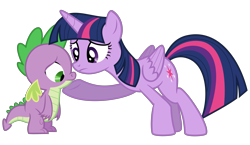 Size: 15494x8992 | Tagged: safe, artist:decprincess, imported from derpibooru, spike, twilight sparkle, alicorn, pony, equestria games (episode), .svg available, absurd resolution, female, mare, simple background, transparent background, twilight sparkle (alicorn), vector