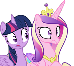 Size: 6912x6137 | Tagged: safe, artist:decprincess, imported from derpibooru, princess cadance, twilight sparkle, alicorn, pony, three's a crowd, .svg available, absurd resolution, duo, duo female, female, folded wings, mare, simple background, sisters-in-law, transparent background, twilight sparkle (alicorn), vector, wings