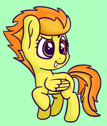 Size: 1069x1261 | Tagged: safe, artist:nwwe, imported from derpibooru, spitfire, female, raised hoof, simple background, solo